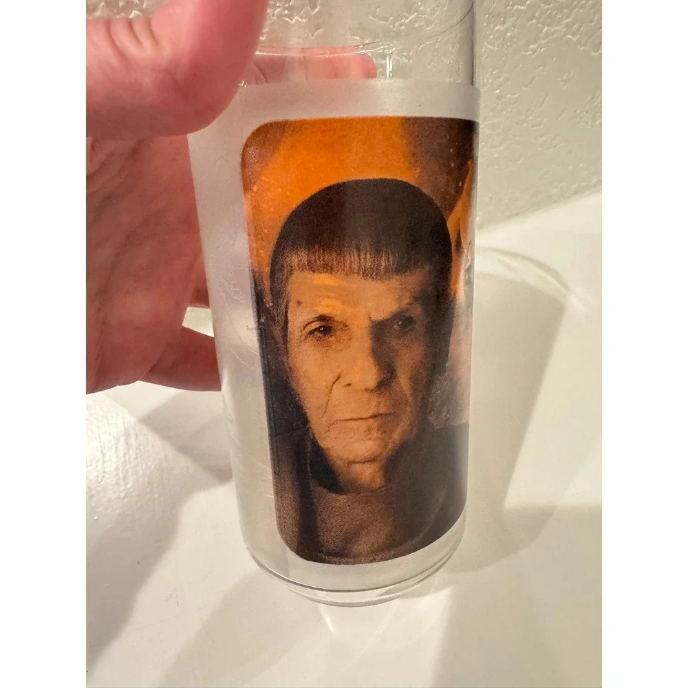 Star Trek Movie Spock Kirk USS‎ Enterprise Frosted Highball Glass Tumbler